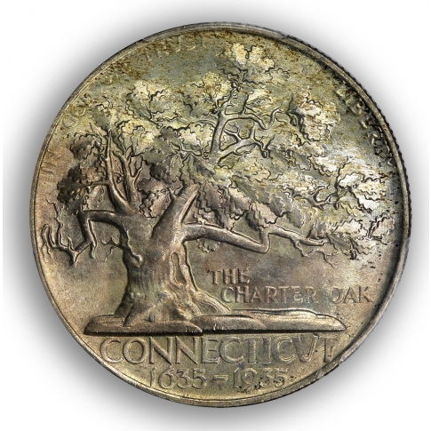 CONNECTICUT 1935 50C Silver Commemorative PCGS MS67 (CAC)